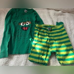 Hanna Andersson X Sesame Street Oscar The Grouch Pajamas Size 6-7 Years